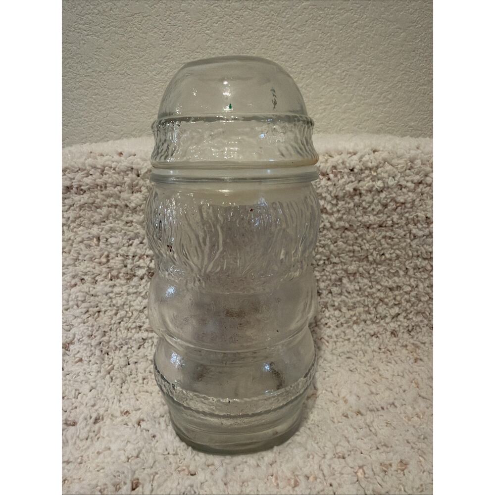 Vintage Libby Clear Glass Santa Claus Apothecary Candy Jar CHRISTMAS - Picture 4 of 7